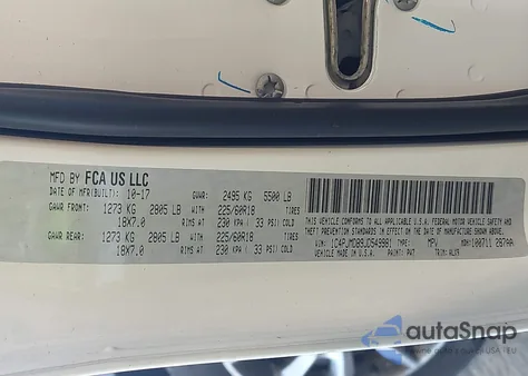 2018 Jeep Cherokee Limited 4X4 z USA, uszkodzony, nr VIN 1C4PJMDB9JD549981